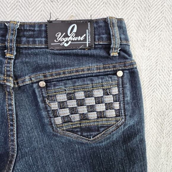 Yoghurt Jeans Women's 16P W32 L28 Dark Wash Blue Tapered Leg Woven Slash Pockets - Picture 7 of 16